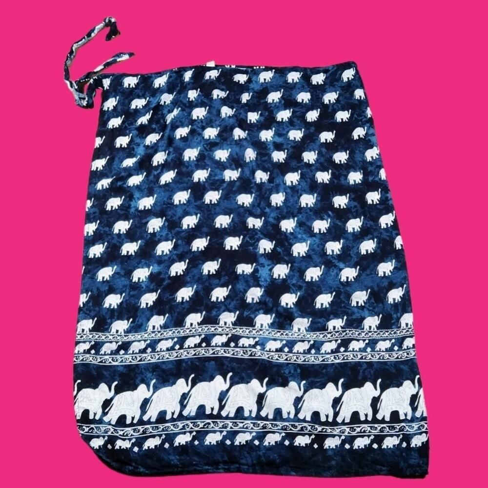 TIE DYE ELEPHANT WRAP SKIRT BOHEMIAN VACATION BEACH FESTIVAL